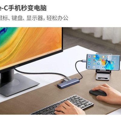 Ugreen UG25124CM511TK USB type C sang 1 x HDMI 4K30Hz + 3 x USB3.0 + TF + SD Bộ chuyển 6in1 - HÀNG CHÍNH HÃNG