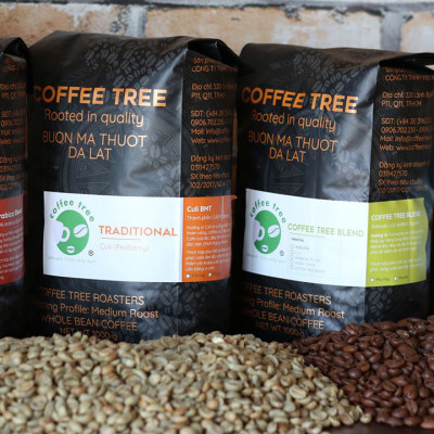 Cà phê hạt Robusta nguyên chất 100% 1kg - Coffee Tree thơm ngon, đậm đà