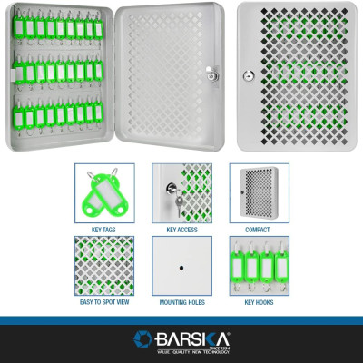 Tủ treo chìa khóa (giá treo chìa) Barska 27 vị trí CB13756 (27 chỗ móc chìa, mặt lưới)-USA