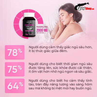 Viên uống cải thiện tình trạng mất ngủ và ngủ kém Powergra Gentle Dreams - Hộp 60 viên