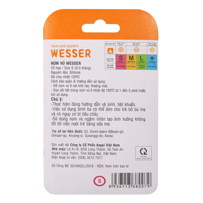 Núm vú Wesser cổ hẹp size S