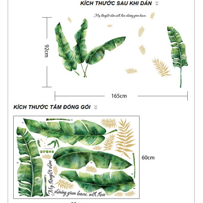 Decal dán tường Lá xanh AmyShop