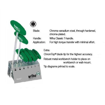 Bộ lục giác sao chữ T 7 chi tiết Wiha 01348