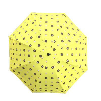 Dù Đi Mưa Gấp Gọn Hình Gấu 2 Lớp Chống Thấm Tốt