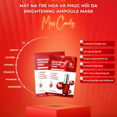 [MISS CANDY] Mặt Nạ Trẻ Hóa & Phục Hồi Da BRIGHTENING AMPOULE MASK Miss Candy (Hộp 5 Miếng x 25g)