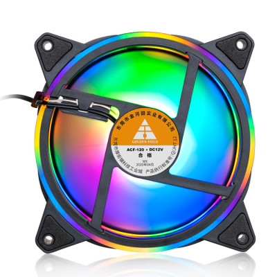 Quạt tản nhiệt, Fan Case Led Golden Field Ring+inner RGB (FIX) - S01 RGB cao cấp , các mầu cố định hiệu ứng _ Hàng chính hãng