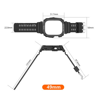 Ốp Case bảo vệ tích hợp dây đeo Resist Shock cho Apple Watch Ultra / Apple Watch Ultra 2 Size 49mm - Hàng Chính Hãng