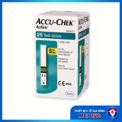 Hộp 25/50 Que Thử Đường Huyết Accu-Chek Active, Nhập Khẩu Chính Hãng Roche
