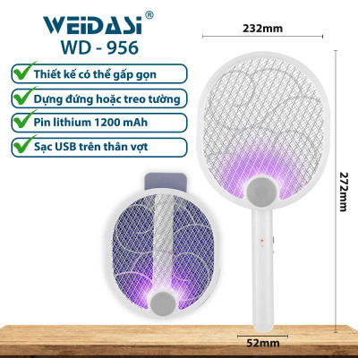 Vợt Muỗi kiêm Đèn Bắt Muỗi 2 trong 1 - Weidasi WD-955