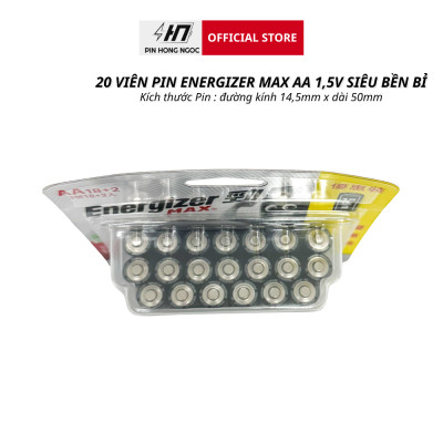 Vỉ 20 Viên Pin Energizer max AA, AAA 1,5V Siêu tiết kiệm - Hàng chính hãng