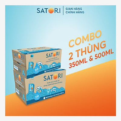 Combo 2 Thùng Nước Tinh Khiết Hoàn Lưu Khoáng SATORI 350ml + 500ml (24 Chai/Thùng)