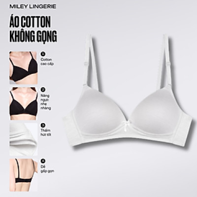Áo Ngực Nữ Cotton Không Gọng Miley Lingerie - Màu Trắng Kem BRW02115