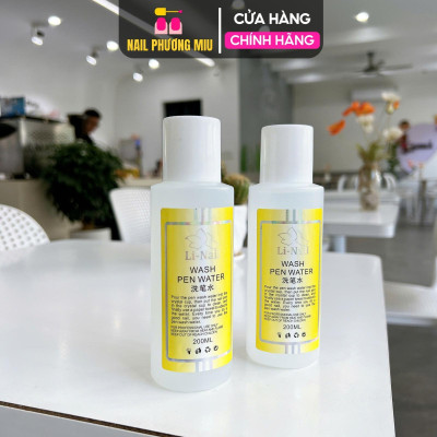 Nước Rửa Cọ Li-Nail Siêu Sạch 200ml Làm Sạch Cọ Đắp Bột Gel Vẽ, Giữ Lông Cọ Mềm Mại, Phụ Kiện Chuyên Dùng Làm Nail Phá Gel