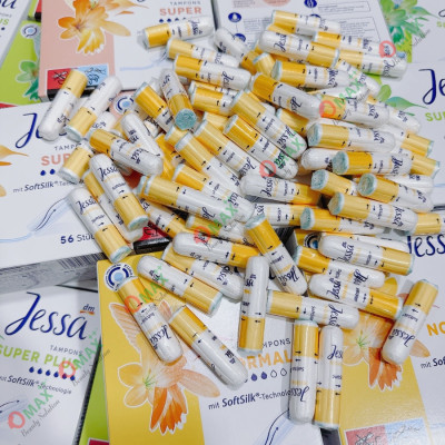 TAMPONS JESSA Đức Dạng Nút - Siêu Thấm Hút - Tiện Lợi - Nhỏ Gọn Dễ Dùng - Hàng Nhập Khẩu - Đủ Các Giọt - Tampon Jessa