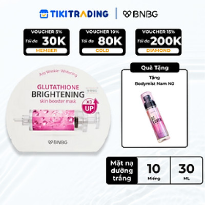 COMBO 10 MẶT NẠ DƯỠNG TRẮNG BNBG GLUTATHIONE BRIGHTENING SKINBOOSTER MASK 30MLX10