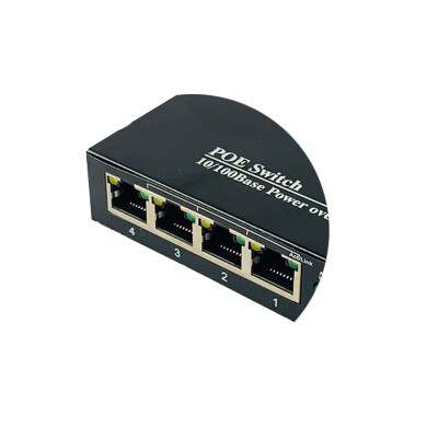 Bộ chuyển đổi quang điện POE 4xJ45 10/100M kèm cổng  SC 1 sợi GNETCOM GNC-6104FE-25B - Hàng Chính hãng