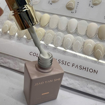 Set Sơn Gel Jiao Yan She Trắng Kem 15 Màu Làm Nail, Sơn Gel Trắng Nước Gạo, Sữa Chua, Thạch Đục Bền Màu, Tặng Bảng Màu Mica Cao Cấp Nữ Women