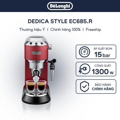 [Hàng chính hãng] Máy pha cà phê espresso DeLonghi Dedica Style EC685 (BK/ M/ R)