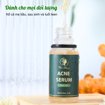 Acne serum, serum mụn thảo mộc đánh bay mọi loại mụn cứng đầu Wonmom 20ml