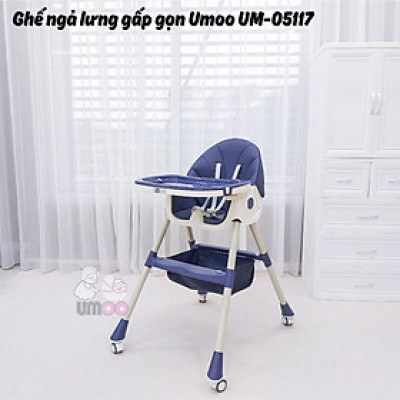 Ghế ngả lưng gấp gọn có bánh Umoo UM-05117 - Mã ghế đa zi năng nhất năm 2022, chấp hết mọi tư thế ăn nghiêng ngả của các siêu quậy nhí 