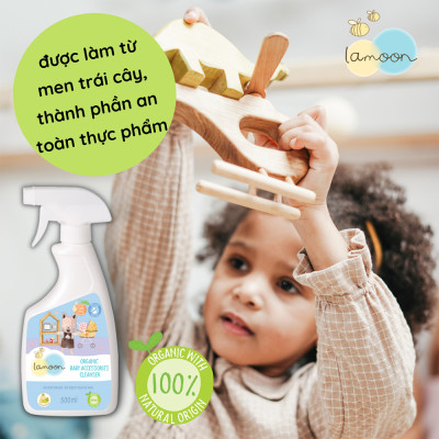 Xịt khuẩn đồ chơi Organic cho bé Lamoon - Bình 500ml