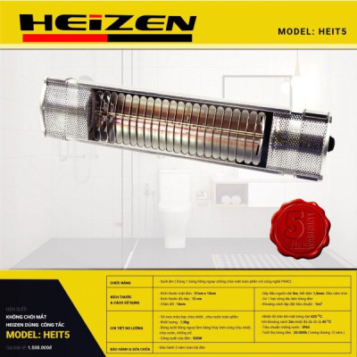 Đèn sưởi không chói mắt Heizen HE-IT5- 500W HÀNG CHÍNH HÃNG