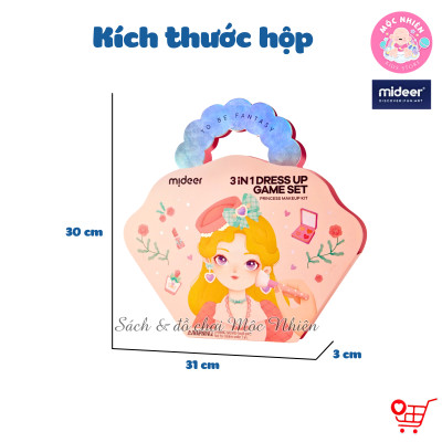 Bộ trang điểm thiết kế thời trang tổng hợp Mideer 3 trong 1 - Princess Fantasy Makeup - Dành cho bé gái từ 3 tuổi
