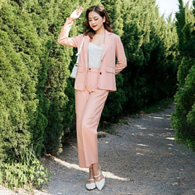 Set bộ đi chơi, đi làm cực kì sang chảnh gồm 1 áo khoác blazer và 1 quần dài form chuẩn đẹp Bv02