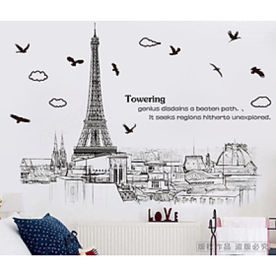 Decal Dán Tường Tháp Eiffel