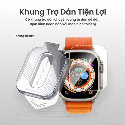 Miếng Dán Cường Lực Màn Hình Dành Cho Apple Watch Ultra Có Khung Dán Định Hình Dekey 3D Master Glass, chính hãng Japan_ Hàng Chính Hãng