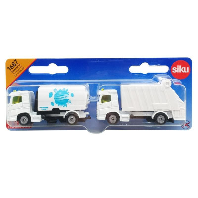 Đồ Chơi Mô Hình Xe Vệ Sinh Đường Và Xe Đổ Rác - Siku 1687