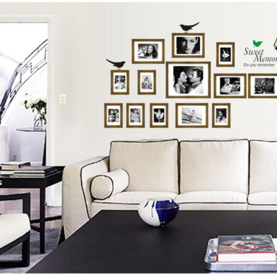 Decal dán tường kết hợp Đèn dây và khung tranh XH856 +XH5206 [ Size Lớn ] 