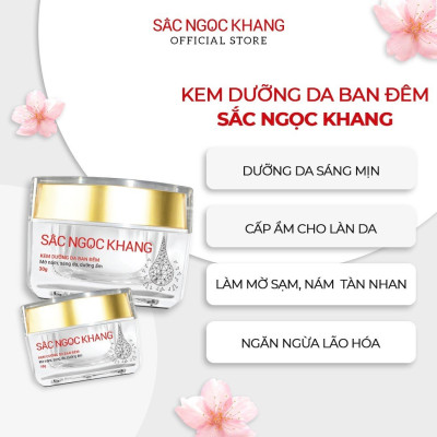 Kem Dưỡng Da Ban Đêm Sắc Ngọc Khang 30g giúp dưỡng ẩm, hỗ trợ mờ thâm nám, sạm, tàn nhang