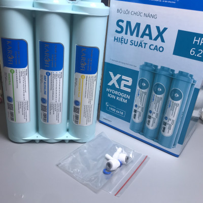 Combo Bộ 10 Cấp Lõi Lọc Karofi bộ lọc thô 1,2,3 và màng RO 50GDP, Cụm chức năng Đúc Nguyên Khối Karofi SMAX Hiệu Suất Cao Hp6.2 Hydrogen - Hàng Chính Hãng