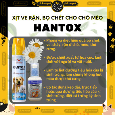 Hantox Spray - Xịt Ve Rận, Bọ Chét, Ghẻ Cho CHÓ MÈO 100ml 300ml