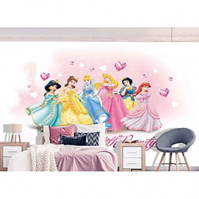 Tranh dán tường 3D 6 nàng công chúa TB50