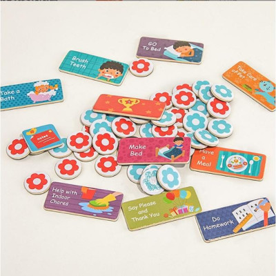 Đồ chơi bảng khen thưởng thành tích bằng gỗ có nam châm cho bé - bảng khen thưởng kỷ luật các ngày trong tuần cho bé