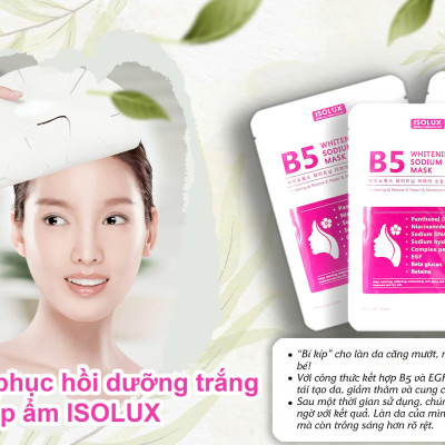Mặt nạ ISOLUX Whitening repair sodium DNA B5 mask Hàn Quốc 25ml hạn 2027 dưỡng sáng phục hồi cấp ẩm căng bóng