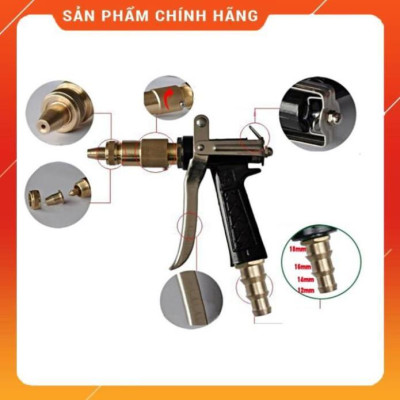 ️ Bộ dây vòi xịt nước rửa xe, tưới cây , tăng áp 3 lần, loại 7m, 10m 206236 đầu đồng, cút đồng,nối đồng