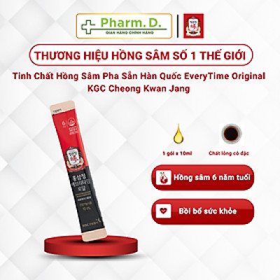 Tinh Chất Hồng Sâm Pha Sẵn EveryTime Original KGC Cheong Kwan Jang ( Hộp 30 gói, Hộp 10 gói x 10ml )