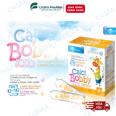 Combo canxi hữu cơ bobbykid + Bổ sung chất xơ Fos kidgold giảm táo bón