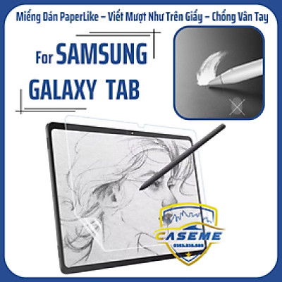 Miếng Dán Màn Hình PaperLike Dành Cho Samsung Galaxy Tab S10 FE/S10+, S9/S9 FE/S9 Plus/S9 Ultra, S8/S8+/S8 Utra,S7/S7 FE/S7+, Chống Vân Tay, Chống Chói, Viết Mượt - Hàng Nhập Khẩu
