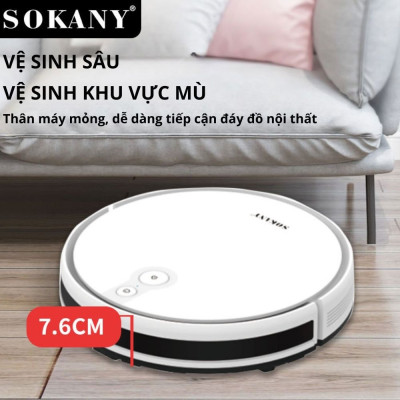 Robot quét nhà hút bụi thông minh SOKANY SK-13016, máy hút bụi đa chức năng, sạc tự động - HÀNG CHÍNH HÃNG