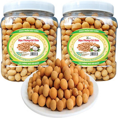 1Kg 2 Hũ Đậu Phộng Da Cá Nước Cốt Dừa Hiệu SK FOOD