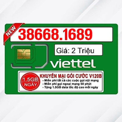 Sim Viettel số đẹp - Hàng chính hãng - 038668.1689