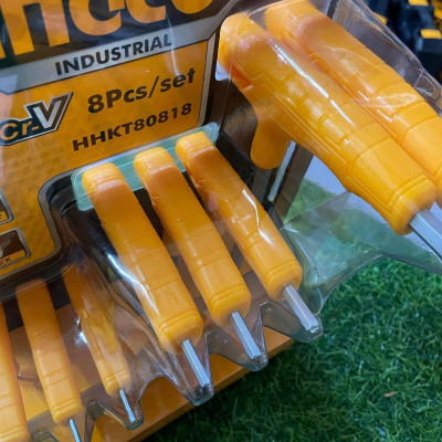 BỘ CHÌA LỤC GIÁC ĐẦU BẰNG CHỮ T 8 CHI TIẾT 2-10MM INGCO HHKT80818 - HÀNG CHÍNH HÃNG