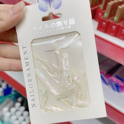 Xà Cừ Trắng Ánh Trai Đính Đá Móng, Xà Cừ Nail Mảnh Mỏng Ẩn Móng Đắp Gel Đắp Bột Ẩn Chuyên Làm Nail - Nail Phương Miu Khảm Xà Sơn Gel