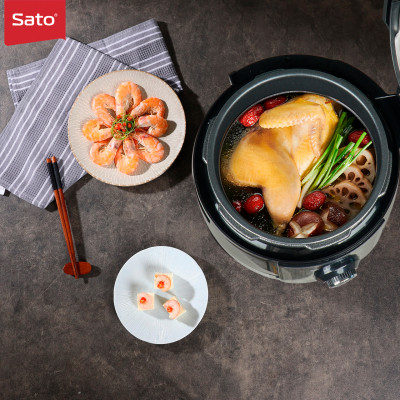 Nồi áp suất đa năng SATO 5AS065.N 5.0L - Nồi áp suất đa chức năng : nấu cơm, nấu cháo, hầm gân, ninh, súp, hấp, giữ ấm ...- Miễn phí vận chuyển toàn quốc - Hàng chính hãng