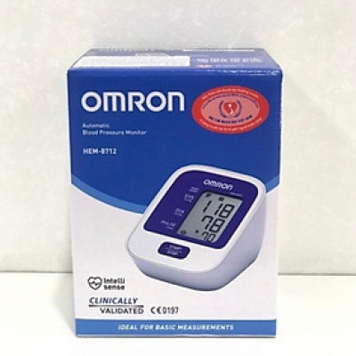 Máy đo huyết áp Omron Hem 8712+ Tặng máy đo đường huyết Safe-Accu