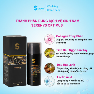 Dung dịch vệ sinh khử mùi phụ khoa nam giới SERENYS OPTIMUS - 120ml